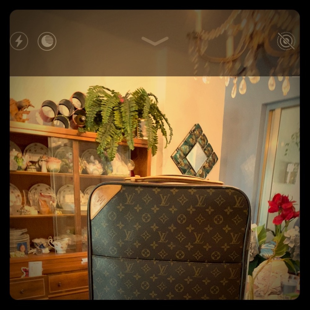 One LV rolling bag